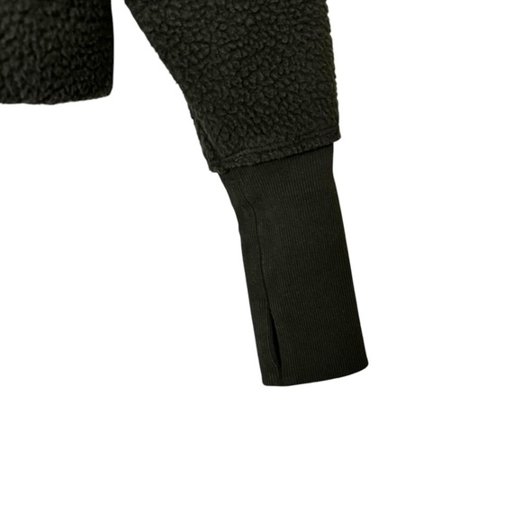 Free People Poppy Pullover- Forest Pine Sherpa Half Zip Pullover- Size Small - Picture 9 of 13